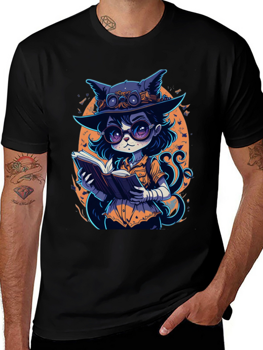 Whimsical Witch Cat T-Shirt