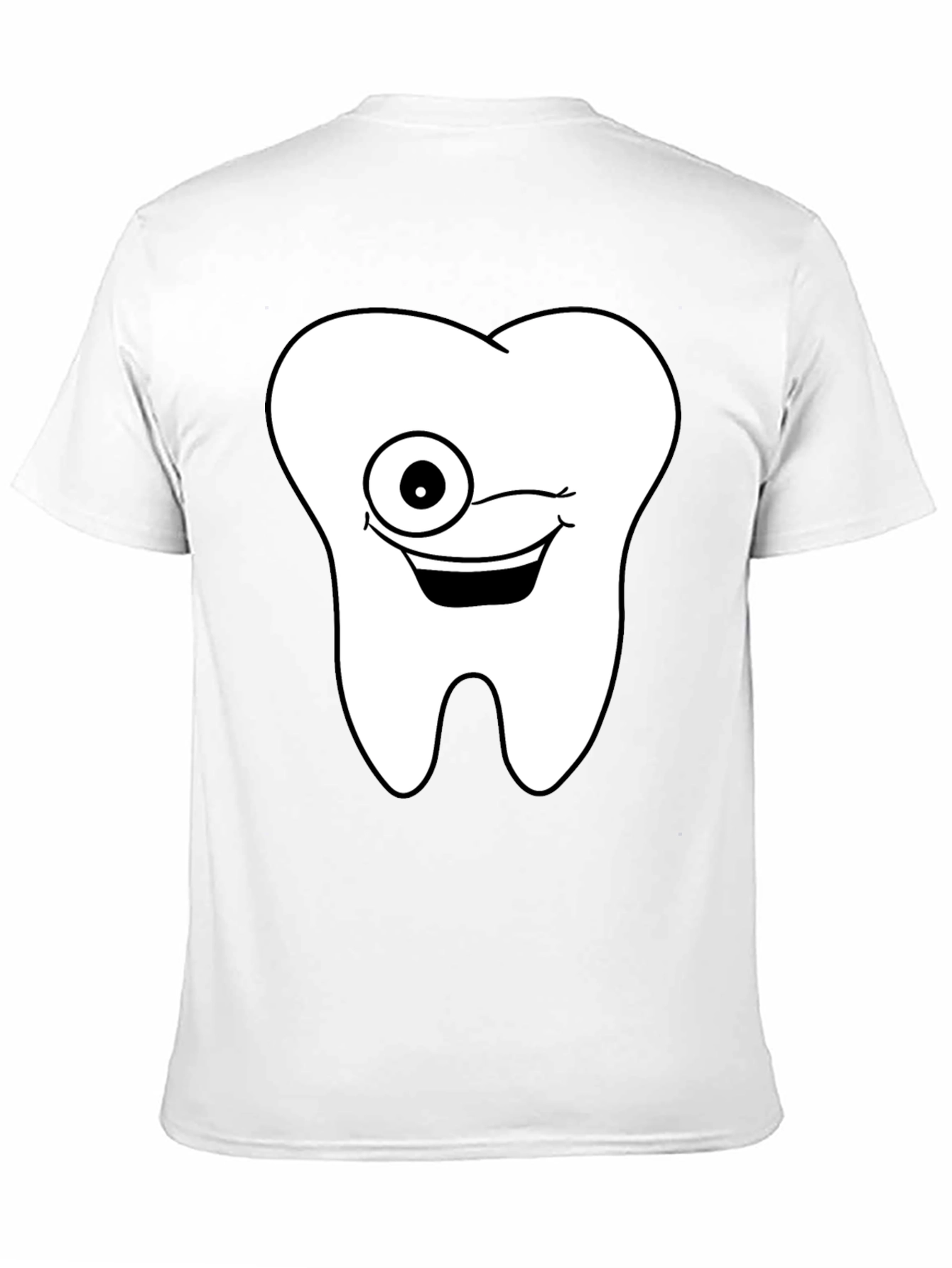 Funny Cartoon Tooth Black T-Shirt