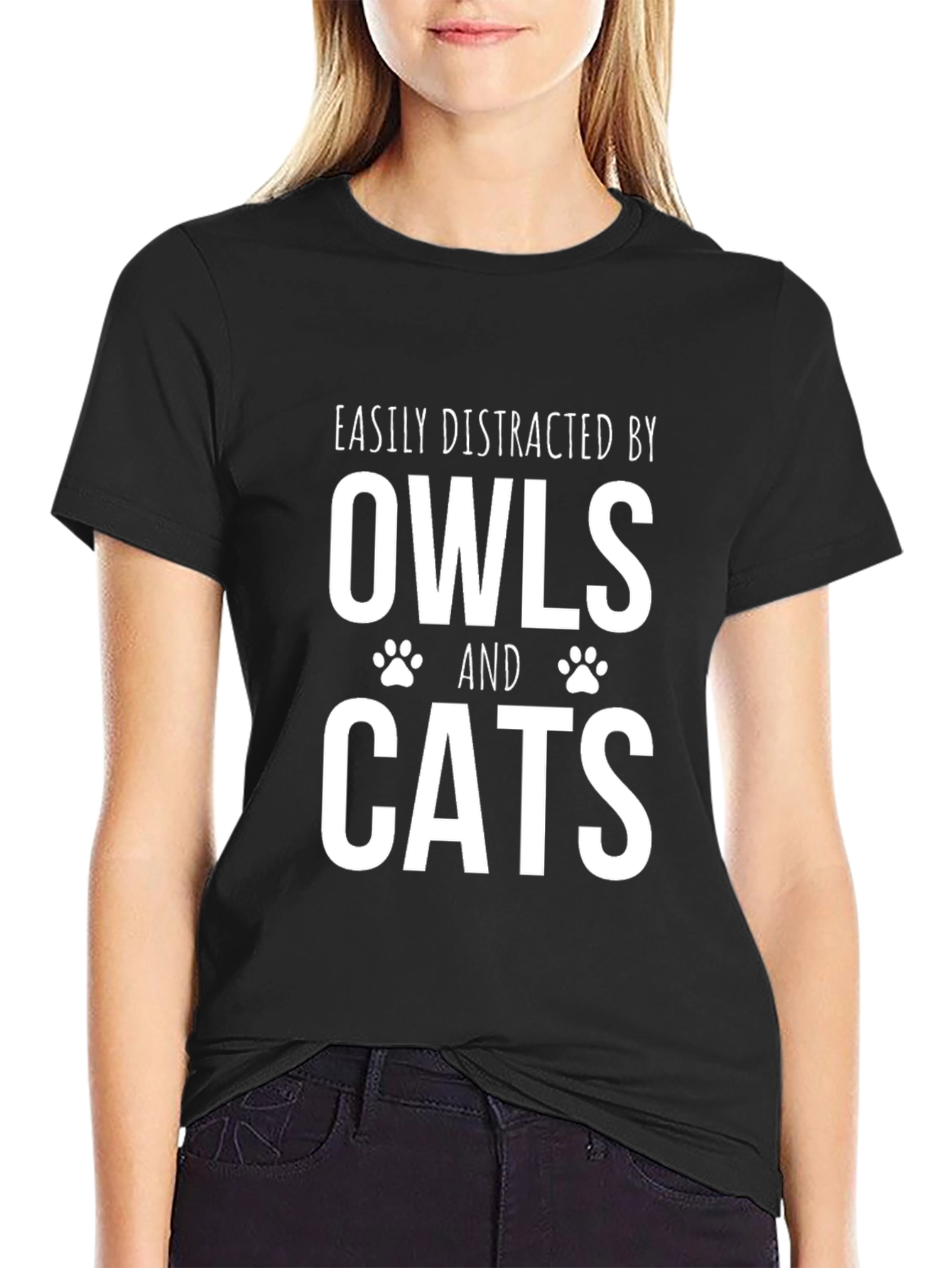 Easily Distracted By Owls and Cats T-Shirt