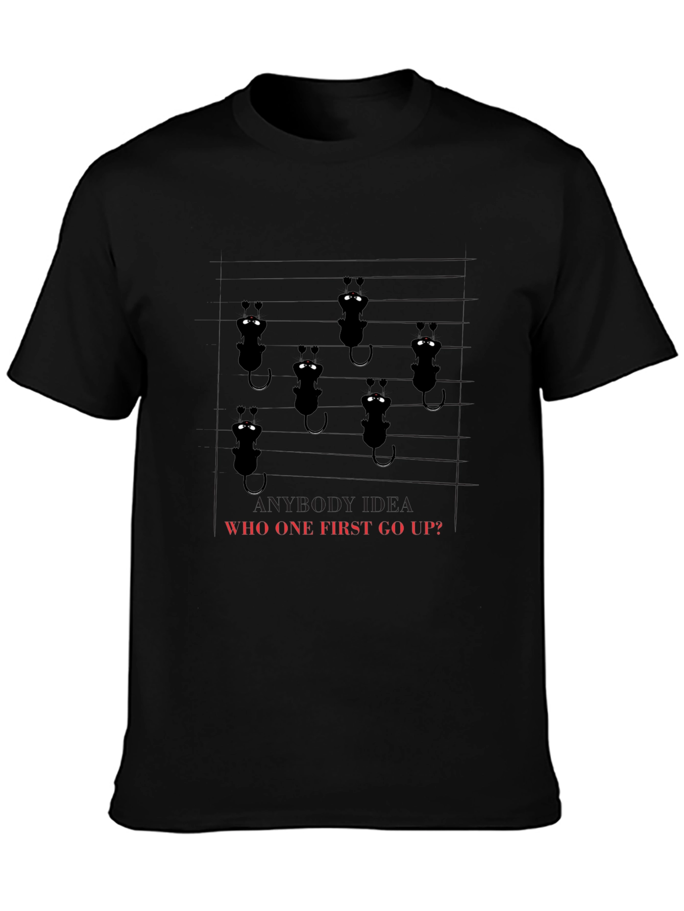 Cartoon Black Cat Design T-Shirt