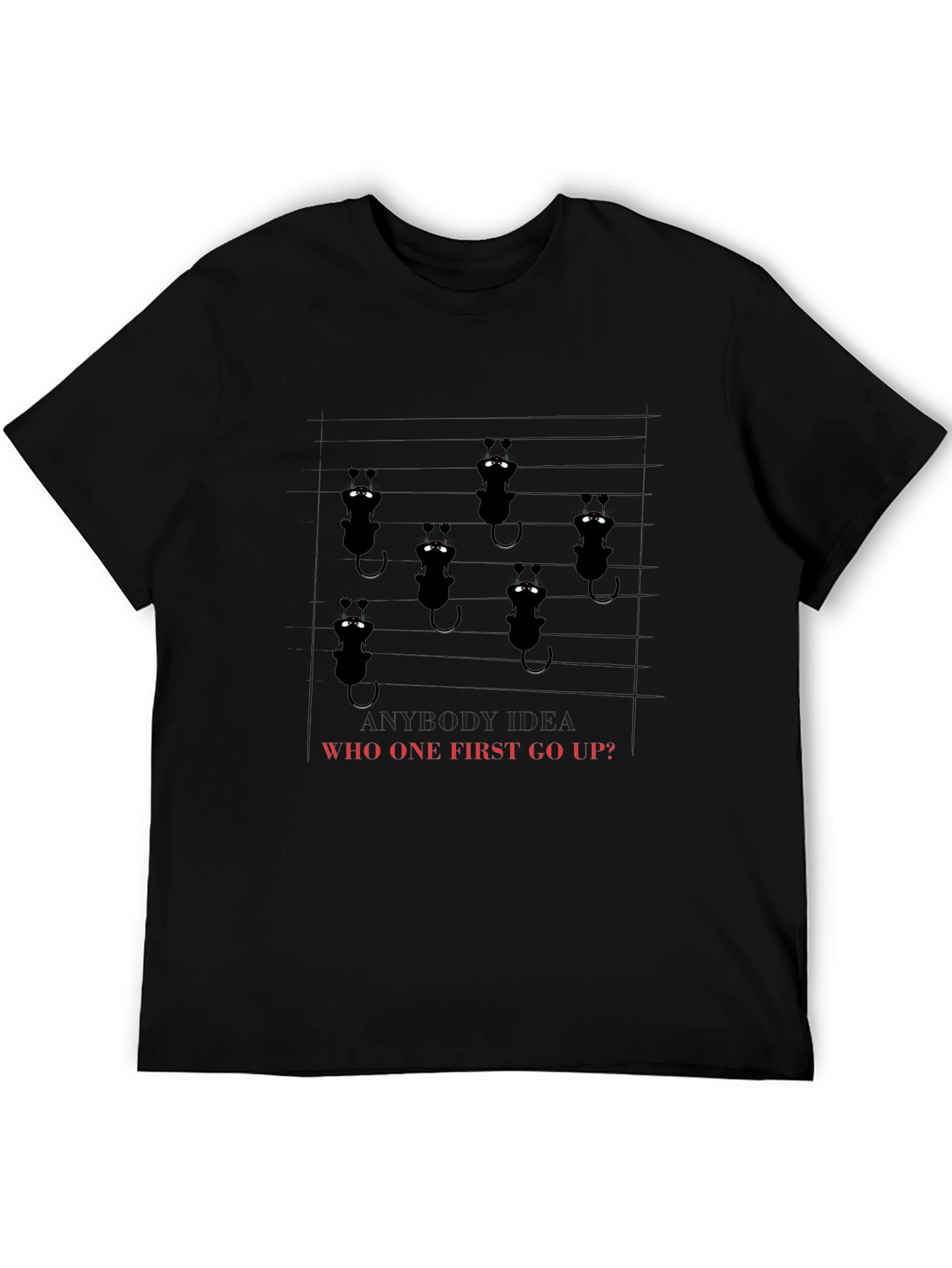 Cartoon Black Cat Design T-Shirt