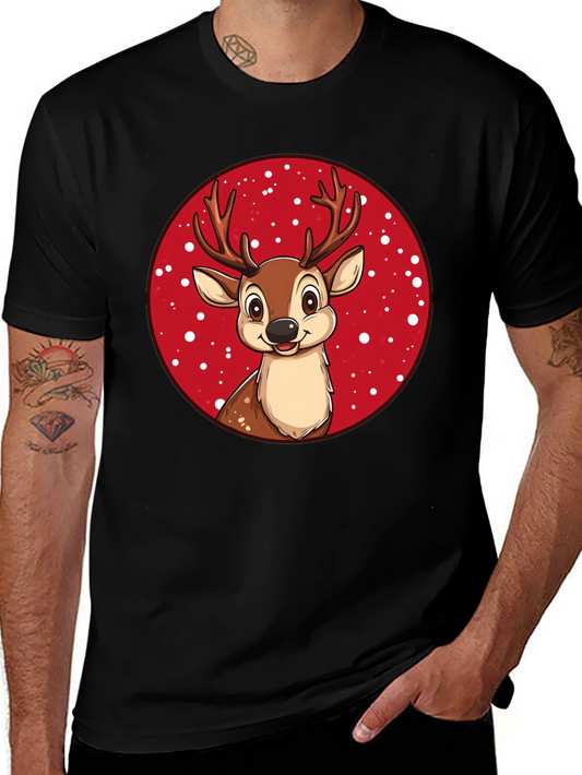 Festive Deer Graphic Tee - Holiday Season