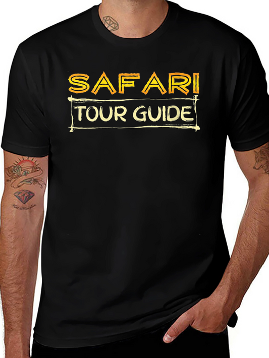 Safari Tour Guide Graphic Tee - Black Cotton T-Shirt