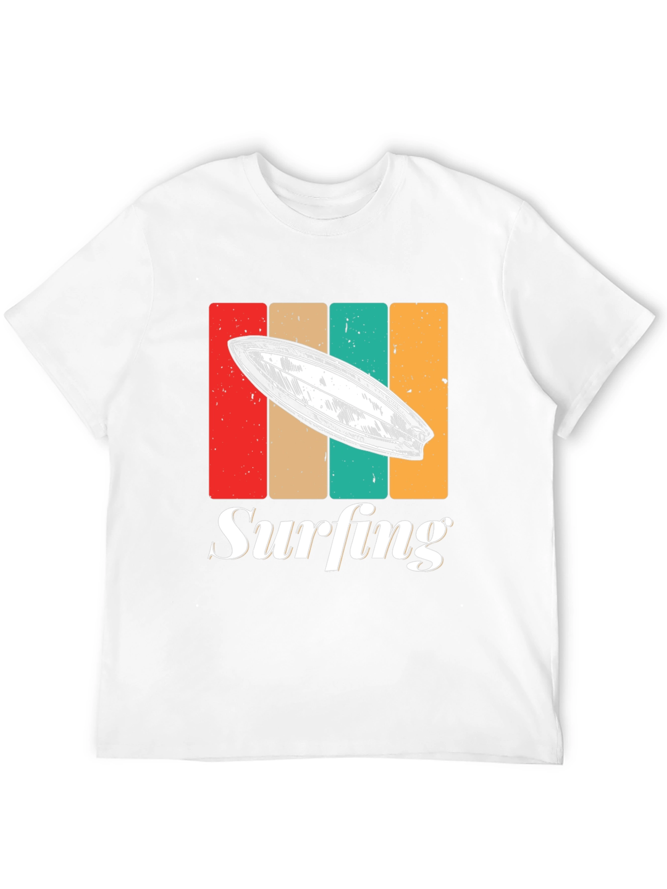 Retro Surfing T-Shirt - Black Surfboard Tee
