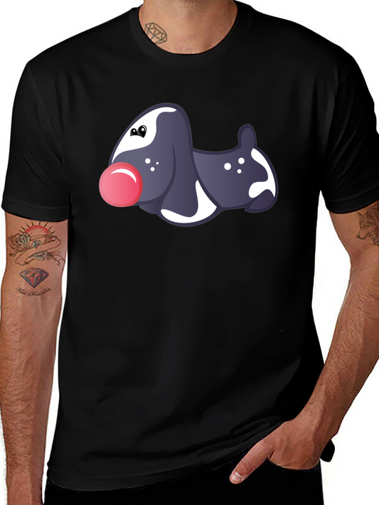 Novelty Dog Graphic Black T-Shirt