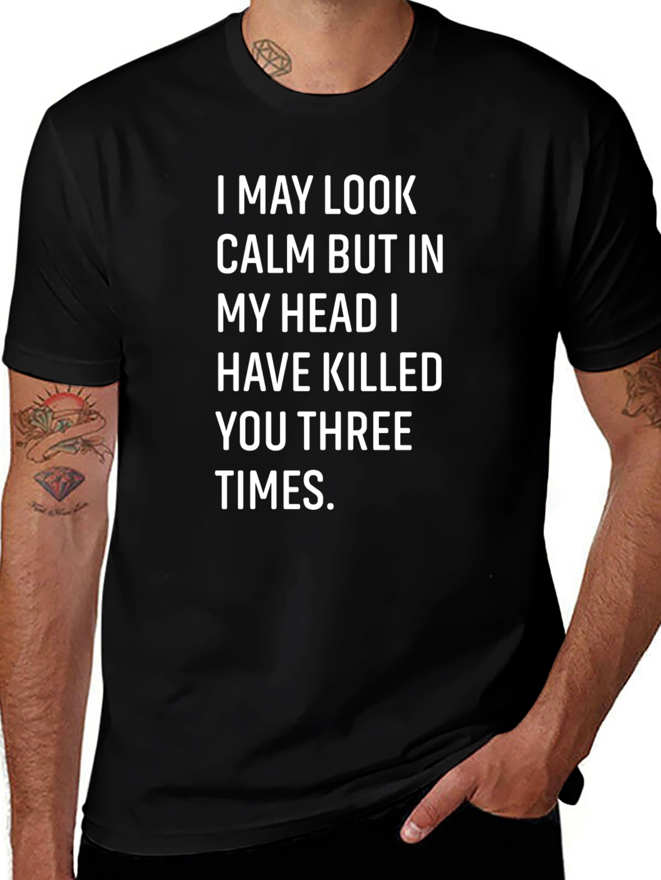 Funny Sarcastic T-Shirt - I May Look Calm