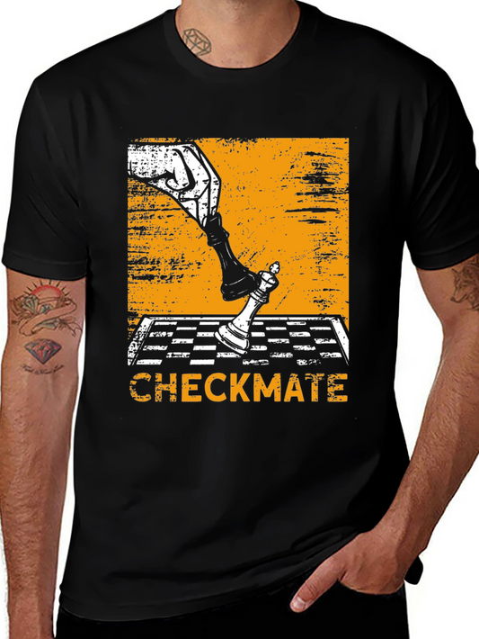 Checkmate Chess Graphic Tee - Stylish Black T-Shirt for Chess Lovers