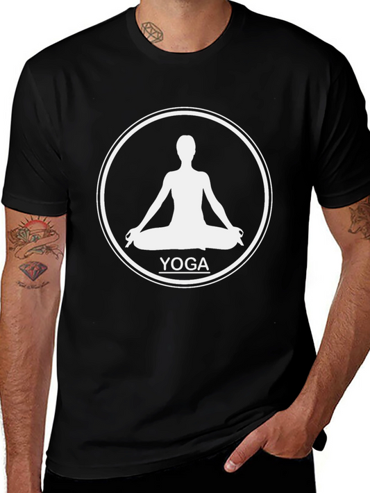 Yoga Silhouette Graphic T-Shirt - Black Cotton Tee