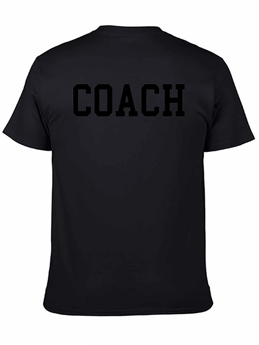 Coach Graphic T-Shirt - Solid Black Crew Neck