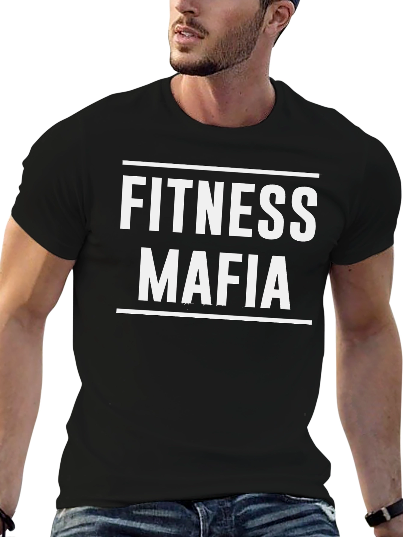 Fitness Mafia Black Graphic Tee Shirt