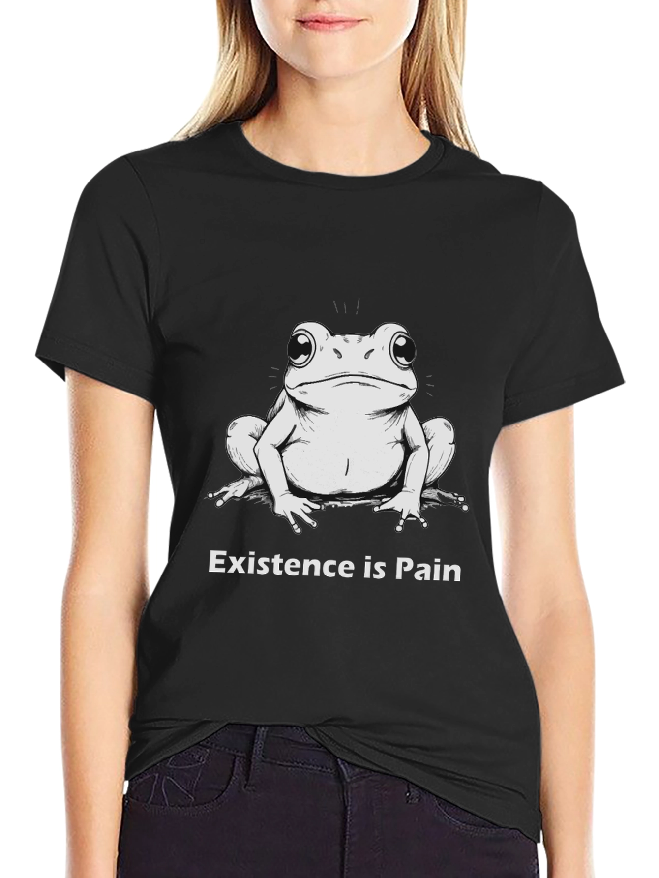 Existential Frog Black T-Shirt