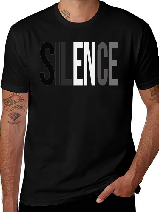 Silence Graphic Print T-Shirt - Soft Cotton Tee