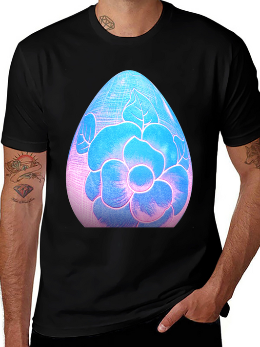 Floral Easter Egg Graphic Tee - Trendy & Unique