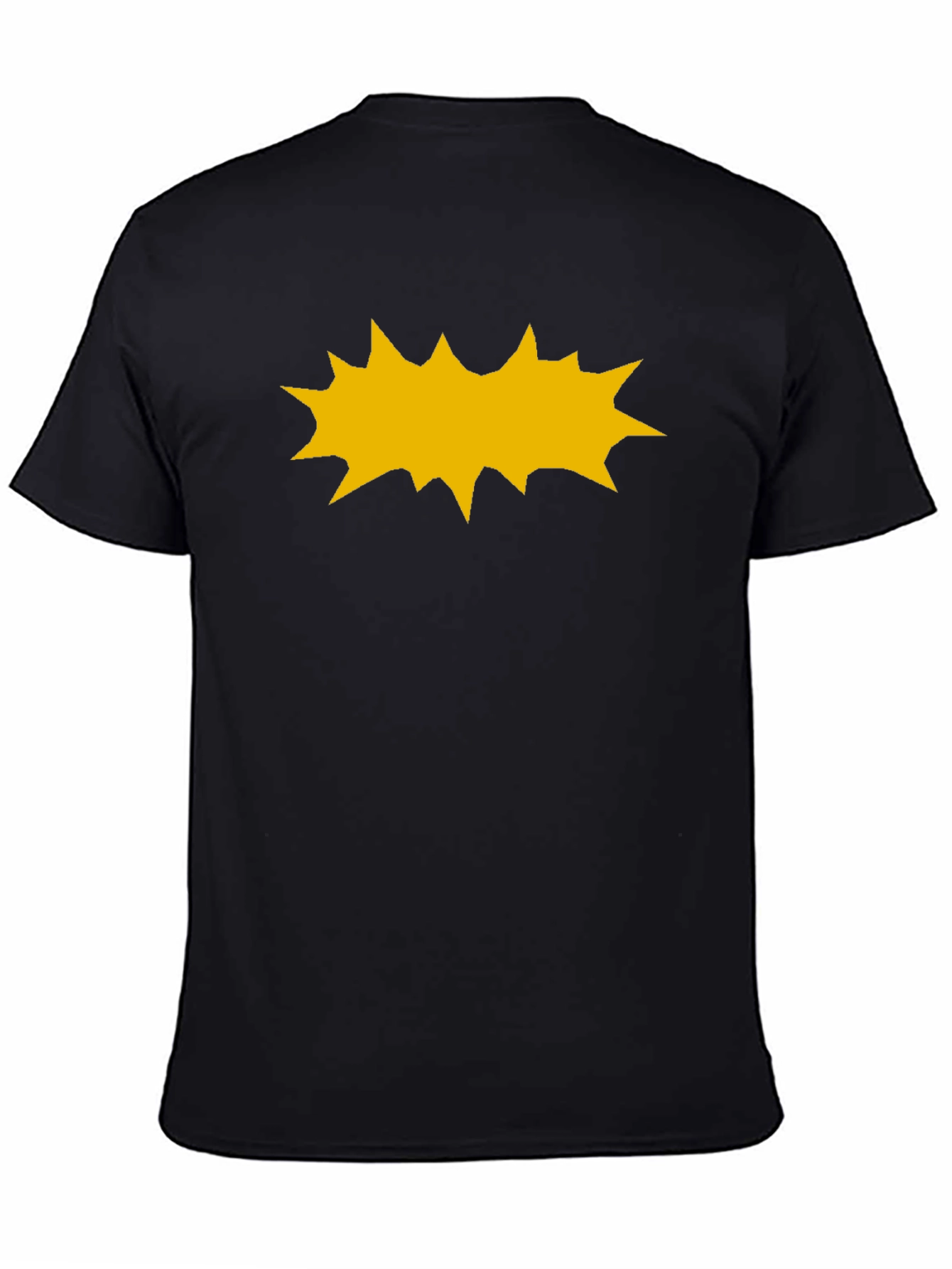 Black T-Shirt with Yellow Burst Graphic