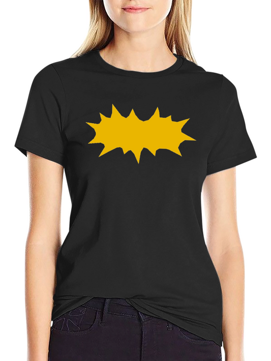 Black T-Shirt with Yellow Burst Graphic