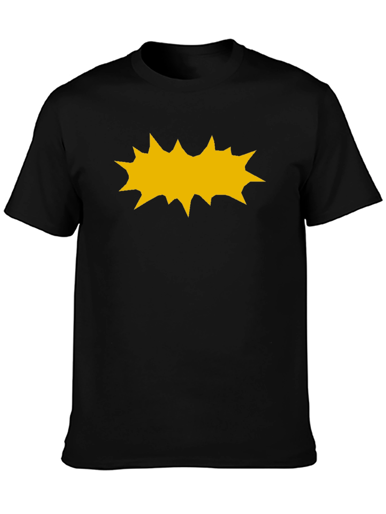 Black T-Shirt with Yellow Burst Graphic