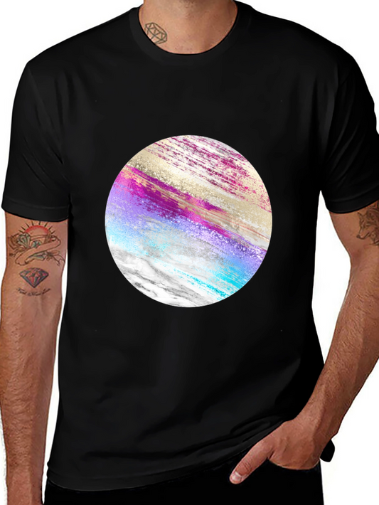 Abstract Planet Graphic Black T-Shirt