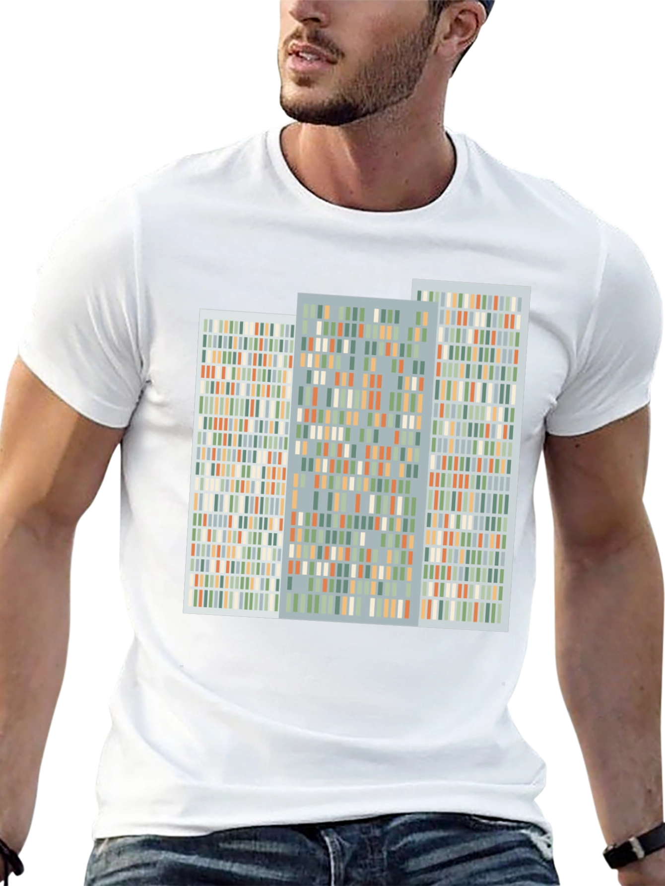 Abstract Modernist Building Design Black T-Shirt