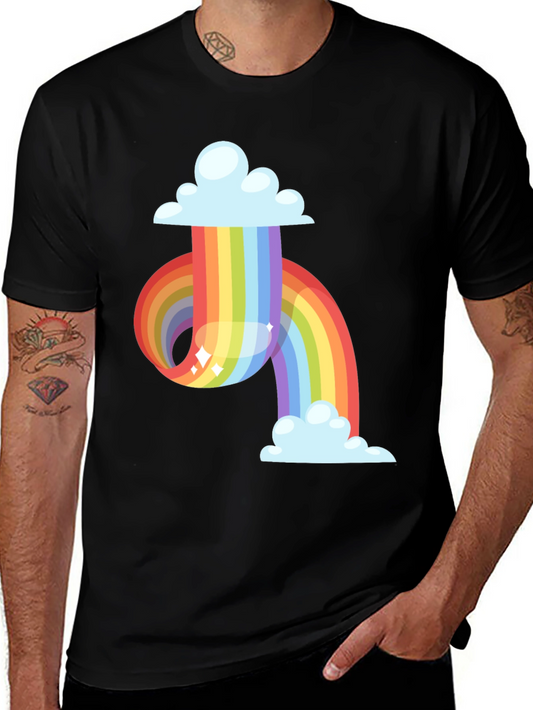 Rainbow Cloud Graphic Tee - Soft Cotton Blend