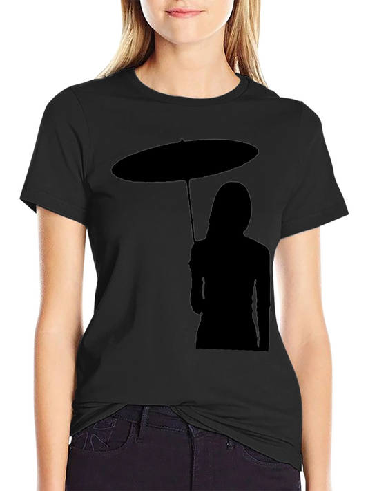 Silhouette Umbrella Graphic Black T-Shirt