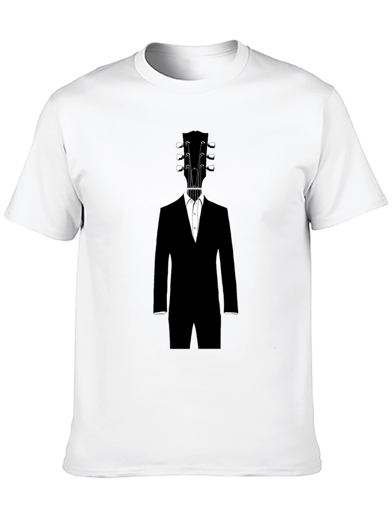 Guitar Head Suit Graphic Tee - Unique Musician Style