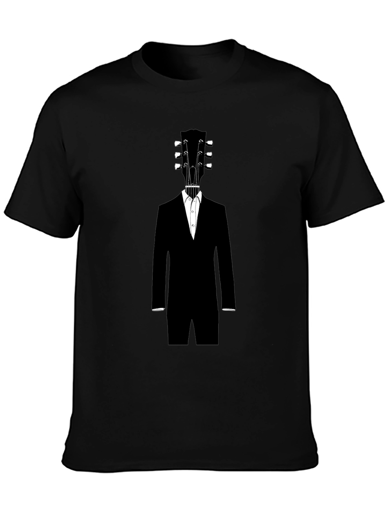 Guitar Head Suit Graphic Tee - Unique Musician Style