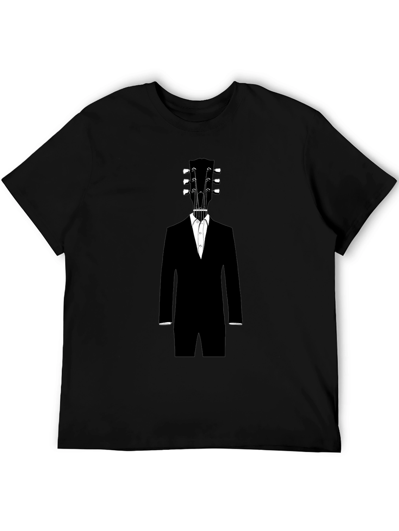 Guitar Head Suit Graphic Tee - Unique Musician Style