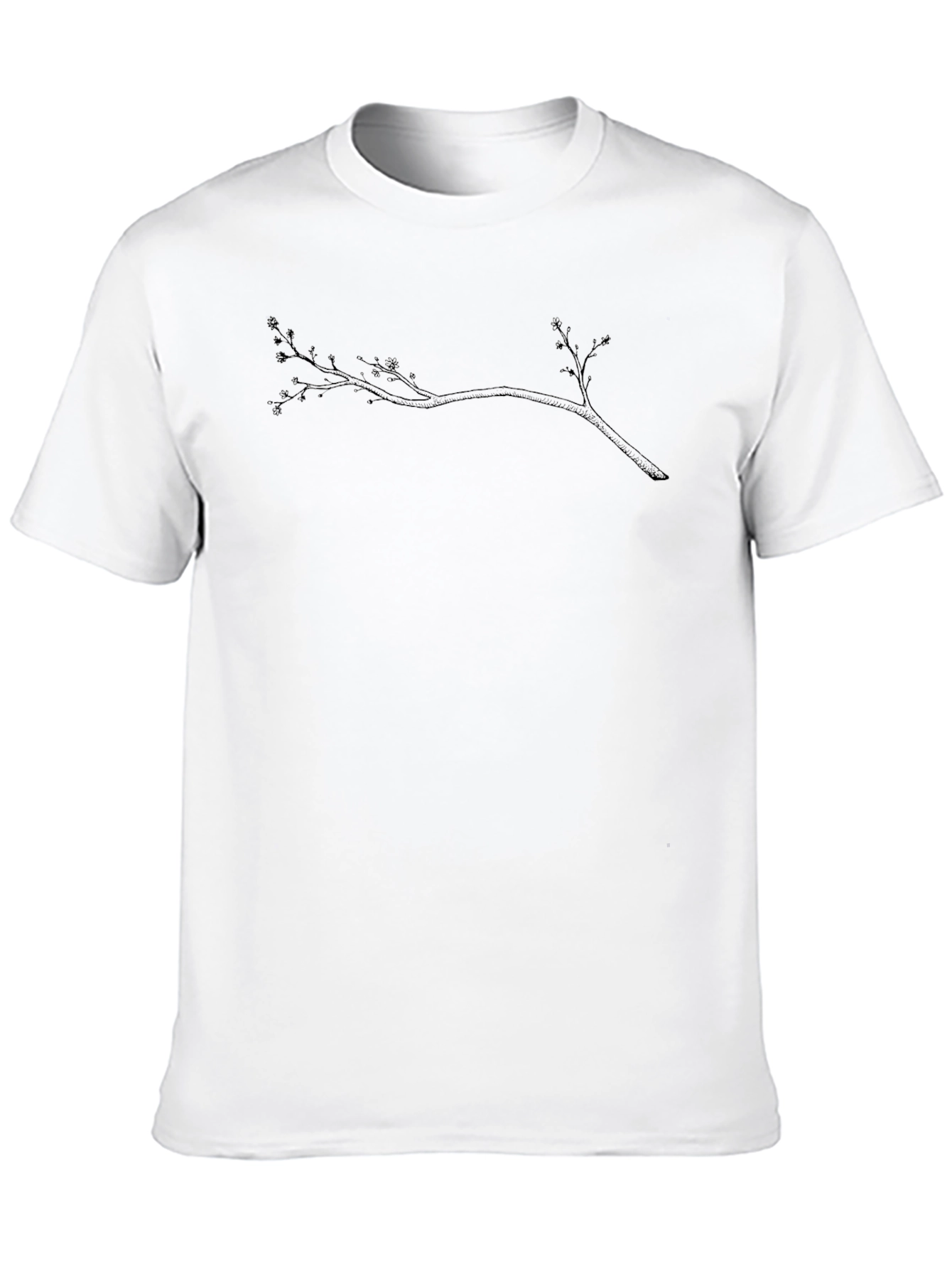 Mens Black T-Shirt with Branch Graphic
