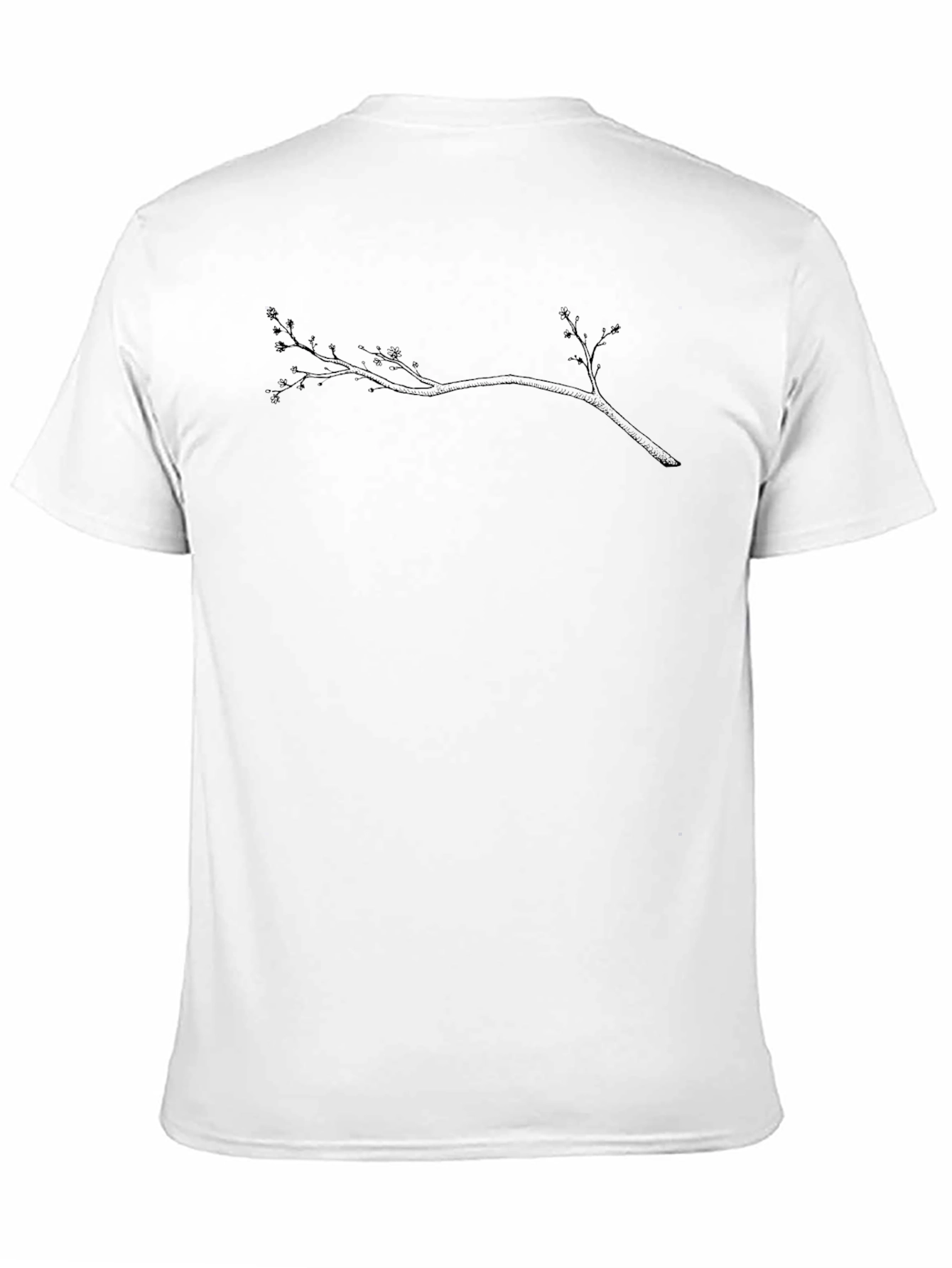 Mens Black T-Shirt with Branch Graphic