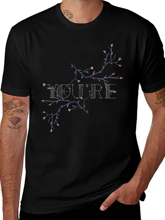 Floral Youre Graphic Black T-Shirt