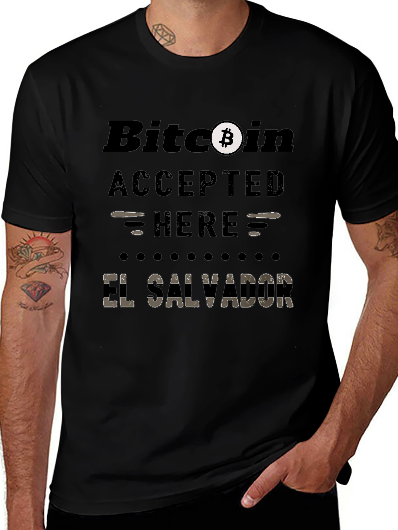 Bitcoin Accepted Here El Salvador T-Shirt