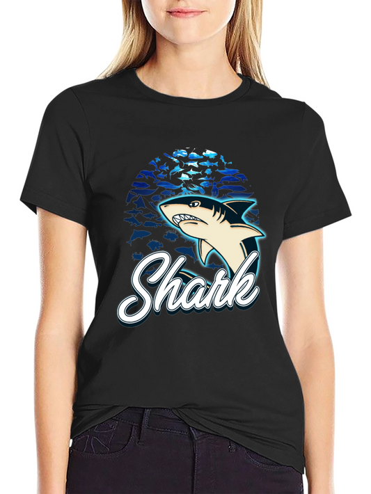 Cool Shark Graphic Black T-Shirt