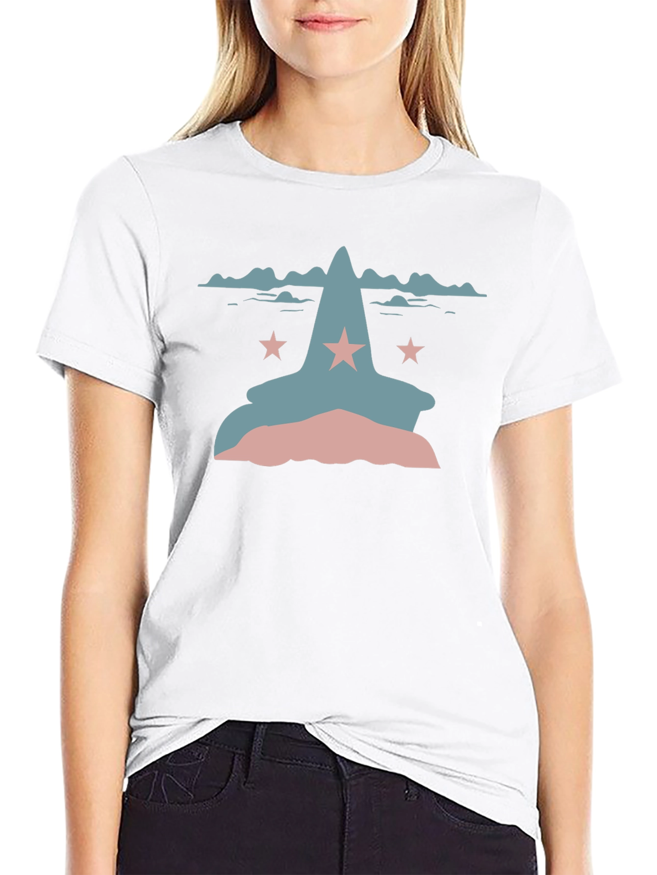 Mountain Star Graphic Tee - Casual Black T-Shirt