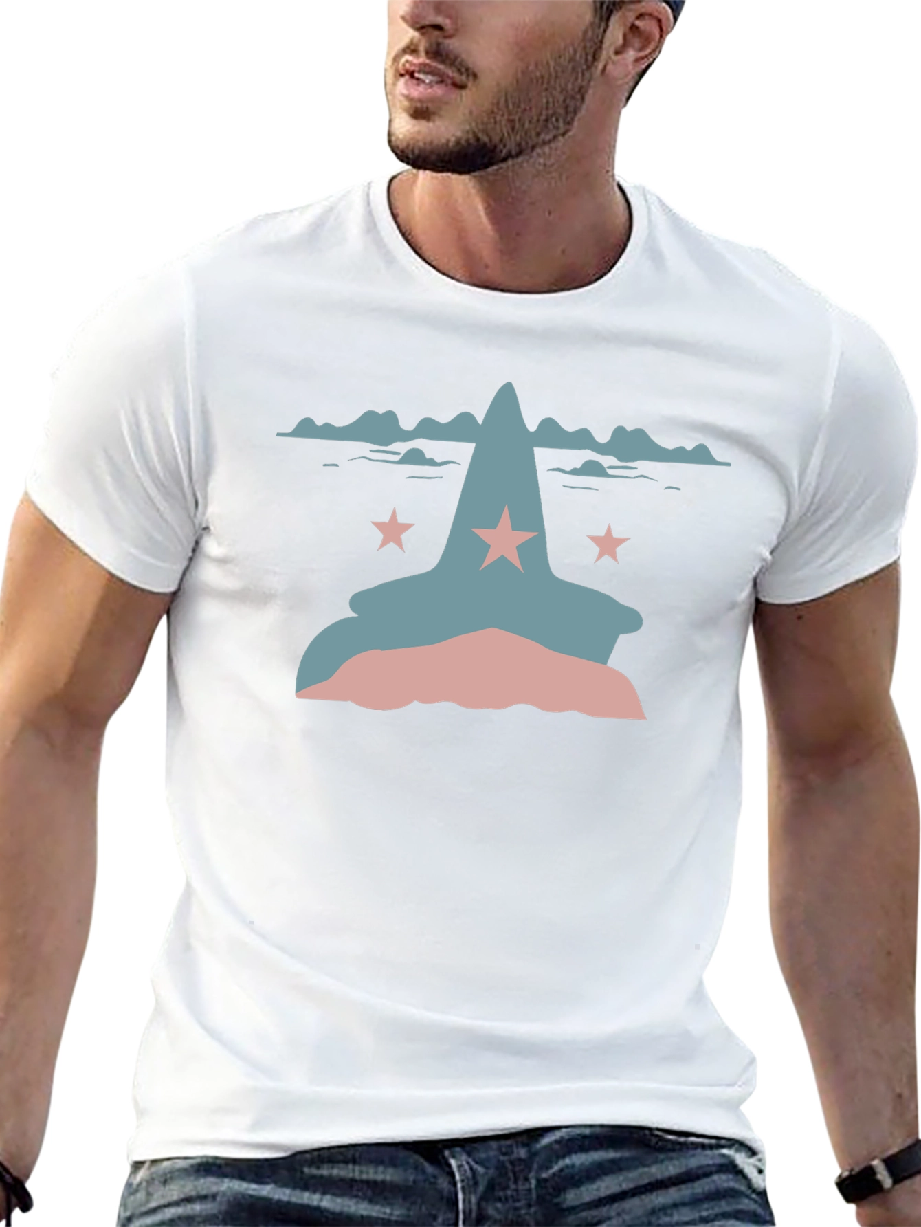 Mountain Star Graphic Tee - Casual Black T-Shirt