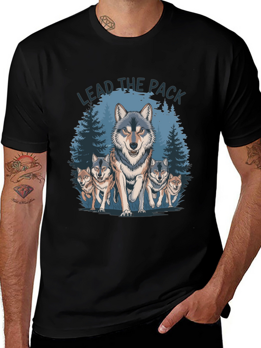 Lead the Pack Wolf T-Shirt - Graphic Print