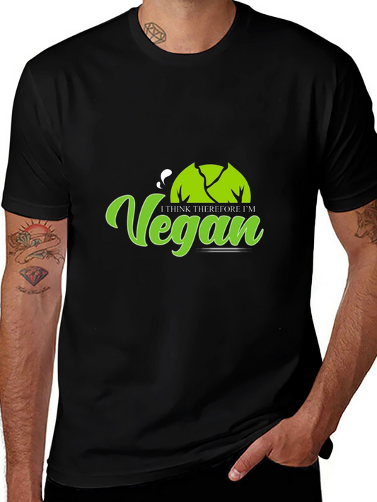 Vegan Graphic Tee - I Think Therefore Im Vegan