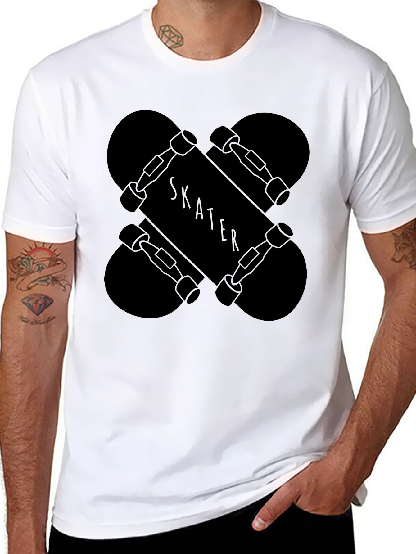 Skater Tee - Black Skateboard Graphic T-Shirt