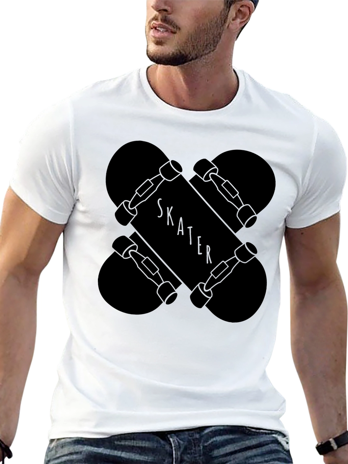 Skater Tee - Black Skateboard Graphic T-Shirt