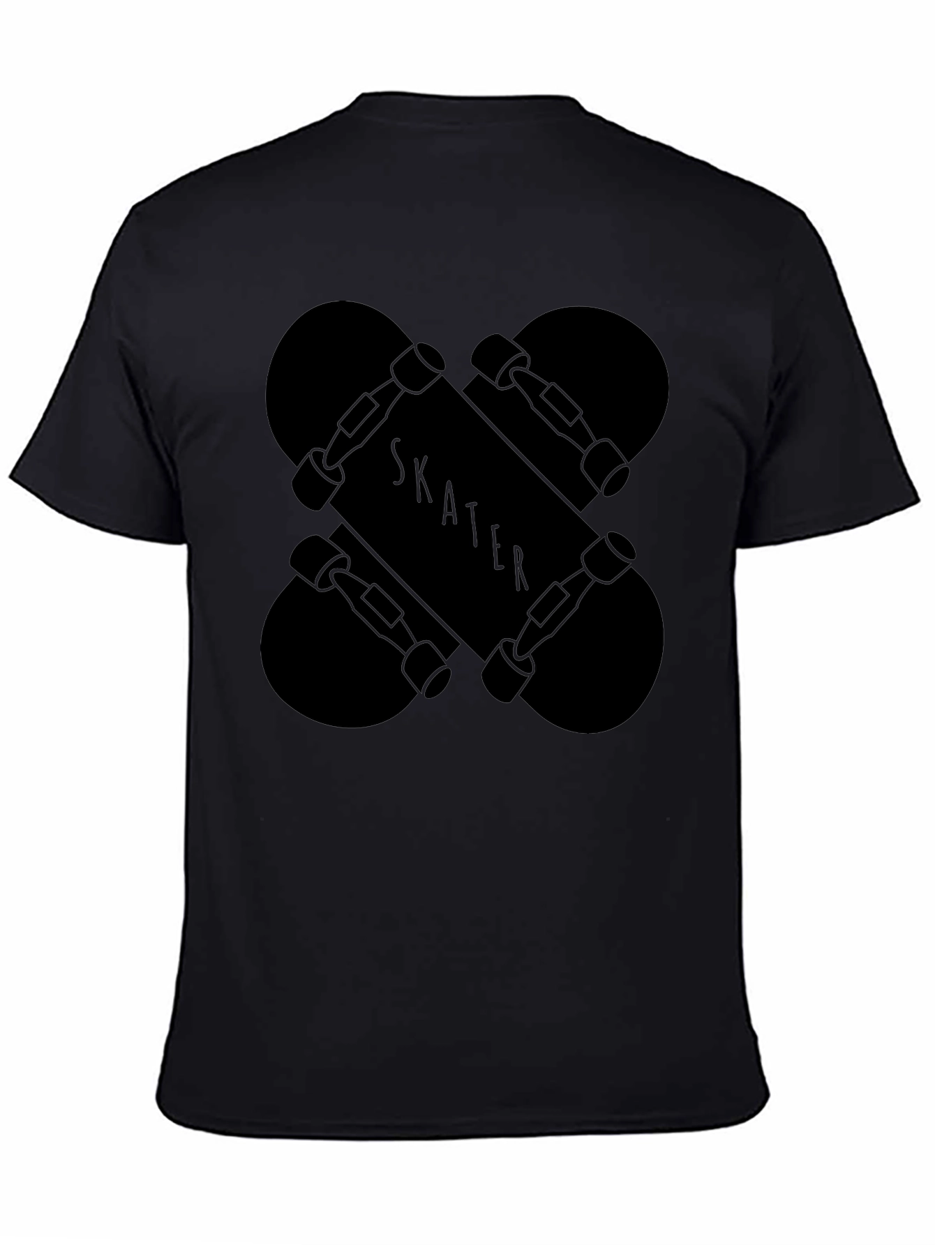 Skater Tee - Black Skateboard Graphic T-Shirt