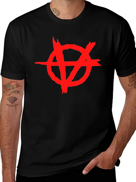 Anarchy Symbol Tee - Edgy Graphic Print Shirt