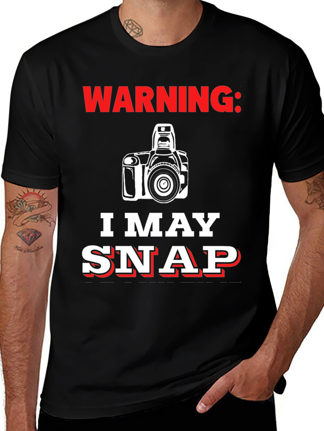 Warning May Snap Funny Photographer T-Shirt