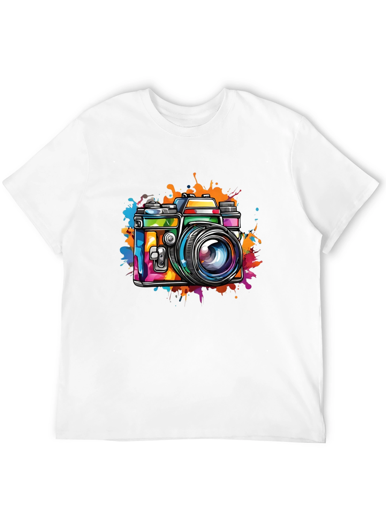Retro Camera Art Mens Black T-Shirt