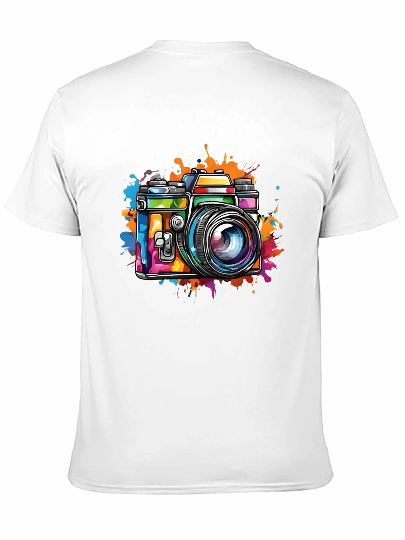 Retro Camera Art Mens Black T-Shirt
