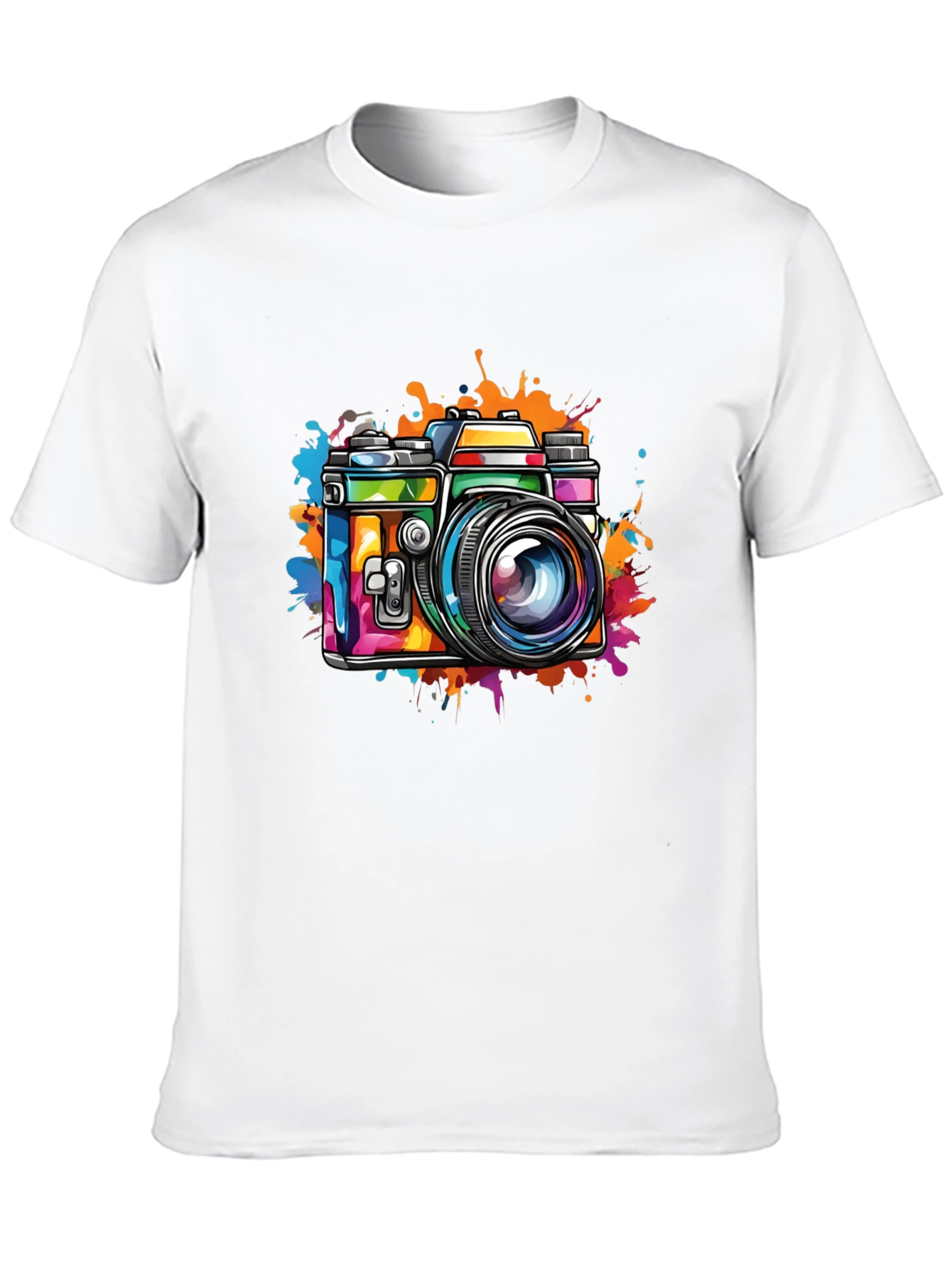 Retro Camera Art Mens Black T-Shirt