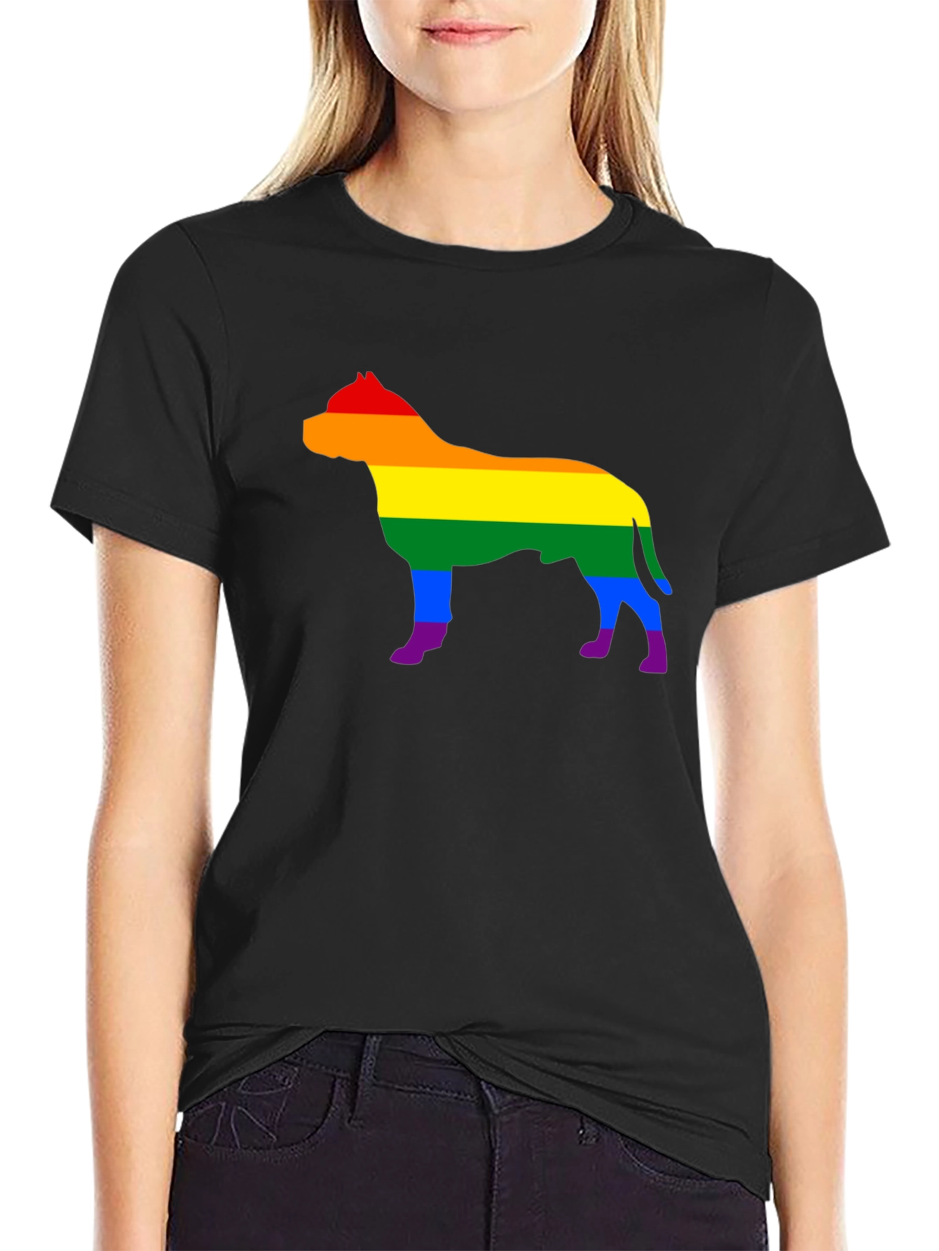Rainbow Pride Pitbull Black T-Shirt