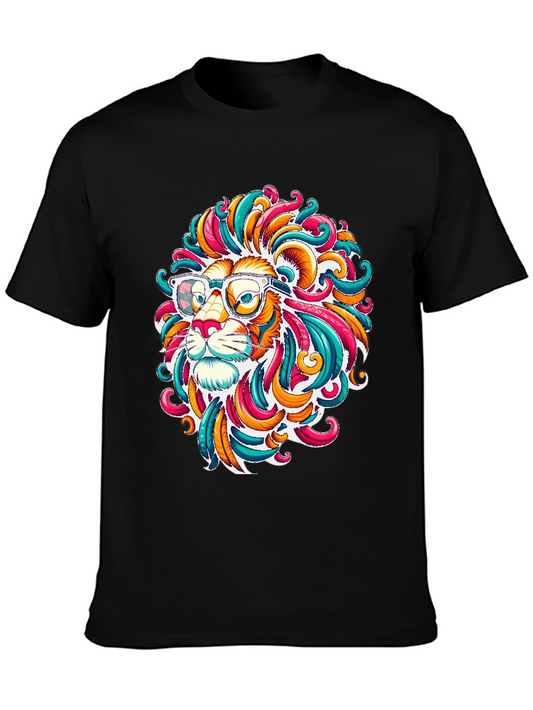 Funky Lion Graphic T-Shirt - Mens Black Tee