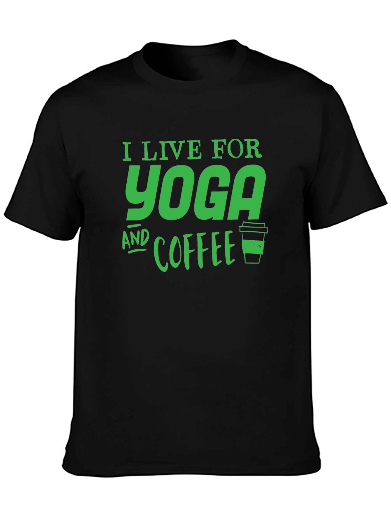Yoga and Coffee Black T-Shirt