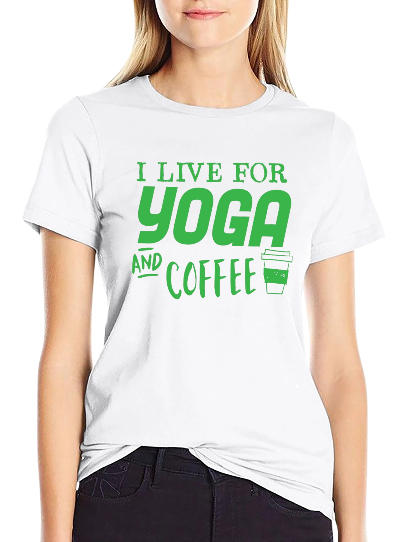 Yoga and Coffee Black T-Shirt