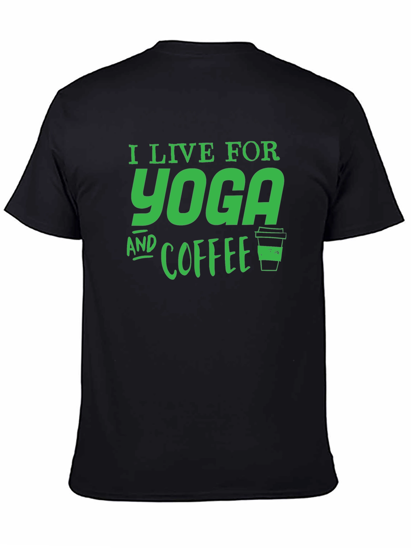 Yoga and Coffee Black T-Shirt