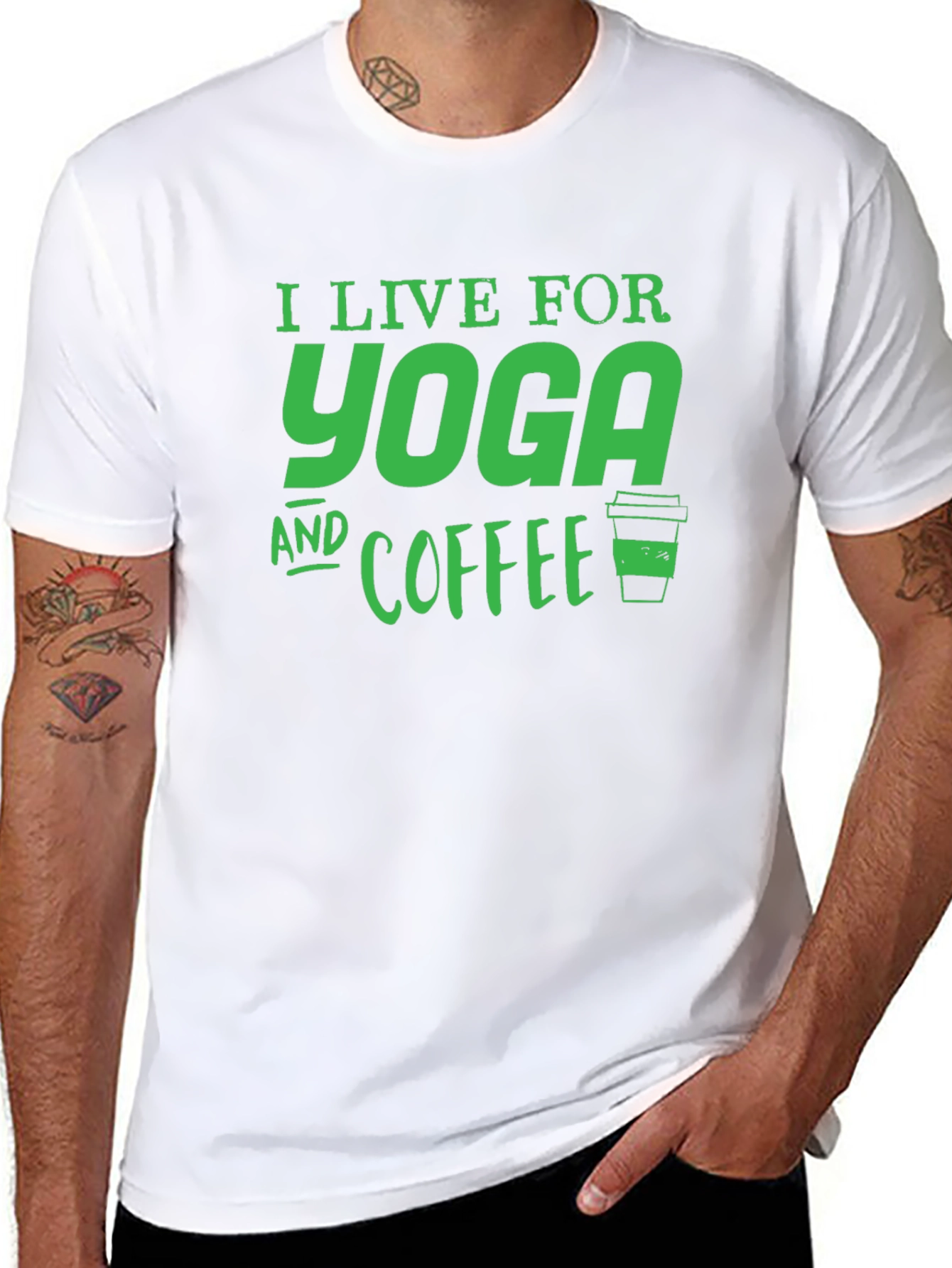 Yoga and Coffee Black T-Shirt